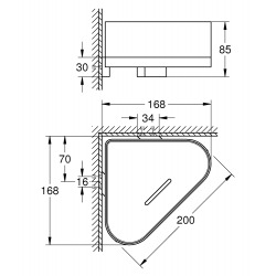 Selection Porte-savon d'angle avec support, Hard graphite (41038A00)