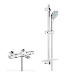 Set Mitigeur monocommande  Bain/douche + Ensemble de douche complet 3 Jets EUPHORIA 110 (34439003-EUPHORIA3)