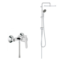 Vitalio Start System 250 Cube Colonne de douche + Mitigeur de Douche Monocommande BauEdge (MITIGEURD1-VITALIOCUBE1)