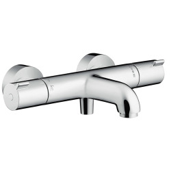 Set de douche Croma Select S 110 1jet / Unica'Crometta 0,65m + Mitigeur thermostatique Bain douche, Chrome (13201000-Crometta3)