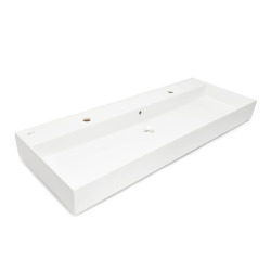 Infinitio Lavabo 2 Trous en Céramique, 121,4 x 46,9cm, Blanc (SATINF12046)