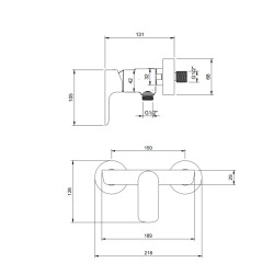 O.Novo Mitigeur monocommande de douche, Chrome (TVS10400100061)