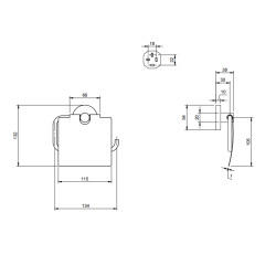 Elements - Tender Porte  papier toilette avec couvercle, 134 x 38 x 132 mm , Chrome (TVA15101300061)