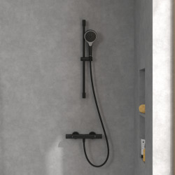 Verve Showers Ensemble de douche à 3 jets, Noir Mat (TVS109007000K5)