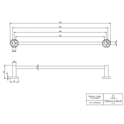 Elements - Tender Porte Serviettes, 654 x 85x 54mm, Chrome (TVA15100200061)