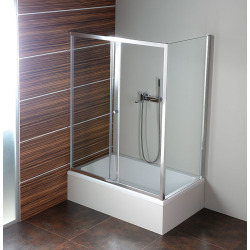 Deep Porte de douche Coulissante, 2 éléments, 1100mm, Aluminium Brillant/Verre (MD1116)