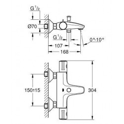 Grohtherm 800 Mitigeur thermostatique bain/douche 1/2" (34576000)