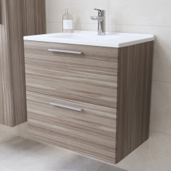 Meuble pour salle de bain avec miroir lavabo et éclairage Vitra Mia 59x61x39,5 cm, anthracite brillant (MIASET60A)