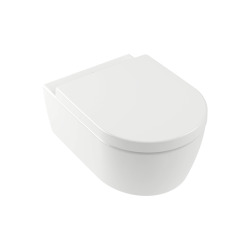 Geberit Pack WC Bâti support + WC Villeroy & Boch Arceauslim sans bride + abattant SoftClose + Plaque Blanche (ArceauSlimGeb3)