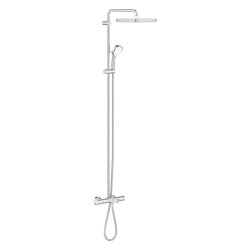 TEMPESTA COSMOPOLITAN SYSTEM 250 Colonne bain/ douche avec Mitigeur Thermostatique, Douchette 2 Jets, Chrome/blanc (26691000)