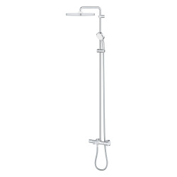 TEMPESTA COSMOPOLITAN SYSTEM 250 Colonne bain/ douche avec Mitigeur Thermostatique, Douchette 2 Jets, Chrome/blanc (26691000)