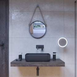 AddStoris Miroir cosmétique avec éclairage LED, Noir mat (41790670)