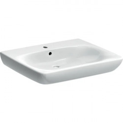 Selnova Comfort Lavabo PMR 650x550 mm avec perçage pour robinetterie + trop-plein, Blanc (500.292.01.1)