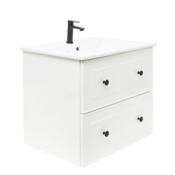 Naturel Meuble de salle de bain avec lavabo Naturel Forli 80x45x46 cm blanc (FORLI80BIU)