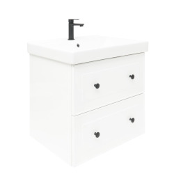 Naturel Meuble de salle de bain avec vasque Naturel Forli 60x45x46 cm blanc brillant (FORLI60BIUVER)