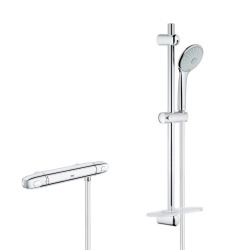 Grohe Set Mitigeur thermostatique douche 1/2" Grohtherm 1000 +  Massage Set de douche, 3 jets Grohe EUPHORIA (34146003-Euphoria)