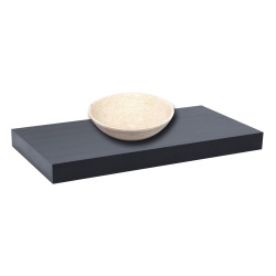 Naturel Plaque sous lavabo sans lavabo Naturel Dolce 100x8x50 cm noir mat DO10050BL