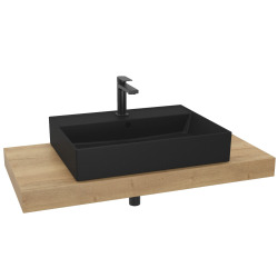 Naturel Ensemble de salle de bain SAT avec plaque sous lavabo Dolce 100x8x50 cm chêne halifax KSETDO15