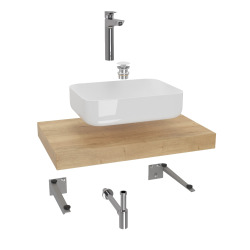 Naturel Ensemble de salle de bain Hansgrohe avec Dolce 80x8x50 cm chêne halifax KSETDO6