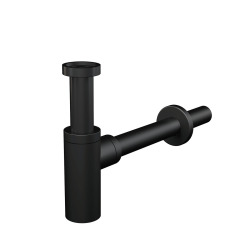 Alca Set Bonde Clic-clac raccord 5/4", pour lavabo avec trop-plein + Siphon, Noir mat (AlcaSetBlack)