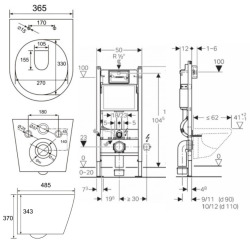 Pack WC Bâti-support + WC Swiss Aqua Technologies Infinitio sans bride, fixations invisibles + Plaque blanche (InfinitioGeb3)