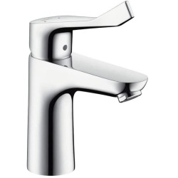 Hansgrohe Focus Care 100 Mitigeur PMR lavabo sans tirette ni vidage avec poignée extra longue, ComfortZone 100, Chrome (31915000)