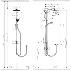 Hansgrohe Set de douche Showerpipe Crometta S 240 1jet Reno EcoSmart (27270000)