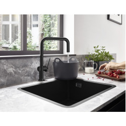 Hansgrohe Talis M54 Mitigeur de cuisine U 220, avec 1 jet, Noir mat (72806670)