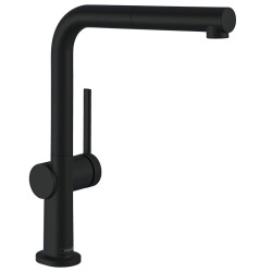 Hansgrohe Talis M54 Mitigeur de cuisine 270, avec douchette extractible 1 jet, Noir mat (72808670)