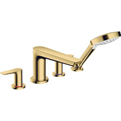 Hansgrohe Talis E Set de finition mélangeur 4 trous pour montage sur bord de baignoire, Aspect Doré poli (71748990)