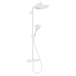 Hansgrohe Croma Select S Showerpipe 280 1 jet avec thermostatique, Blanc mat (26890700)