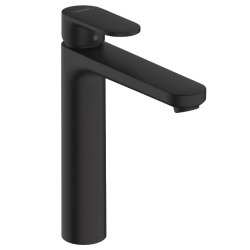 Hansgrohe Vernis Blend Mitigeur de lavabo 190 avec tirette et vidage synthétique, Noir mat (71552670)