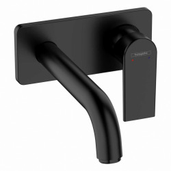 Hansgrohe Vernis Shape Mitigeur de lavabo encastré mural, 2 sorties, bec 207 mm, Noir mat (71578670)