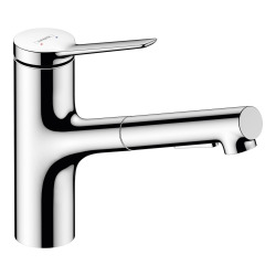 Hansgrohe Zesis M33 Mitigeur de cuisine 150 avec douchette extractible 2 jets, Chrome (74800000)