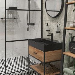 Mood mitigeur lavabo avec levier sans tirette, G3/8, Noir mat (SATBSMOOD271C)