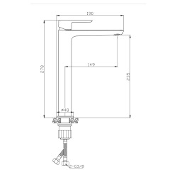 Mood mitigeur lavabo XL avec levier sans tirette, G3/8, chrome (SATBSMOOD285)