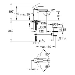 Get mitigeur monocommande lavabo taille M (23454000)