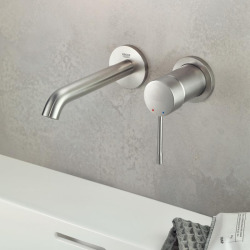 Grohe ESSENCE NEW - Façade de Mitigeur monocommande 2 trous lavabo Taille M SuperSteel (19408DC1)