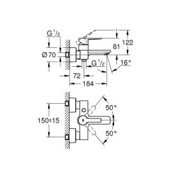 GROHE Lineare New Mitigeur monocommande 1/2" bain/douche (33849DC1)