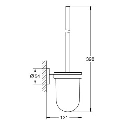 Grohe Essentials Porte-balai de WC, Hard Graphite Brossé (40374AL1)