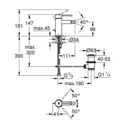 Grohe Essence Mitigeur monocommande Bidet Taille S (32935AL1)