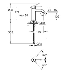 Grohe Essence Mitigeur monocommande, 1/2″ pour lavabo Taille S, Warm Sunset (23590DA1)