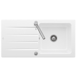 Villeroy & Boch Architectura 60 Evier à encastrer 100x51cm réversible avec vidage automatique, Céramique, Blanc (33601201)