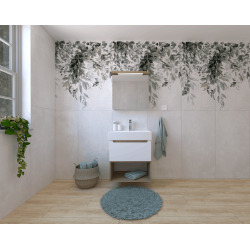 Naturel Ensemble de salle de bain avec lavabo comprenant robinet de lavabo, bec et siphon Naturel Stilla blanc brillant (KSETSTILLA010)