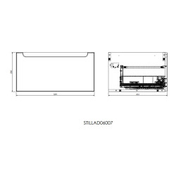 Naturel Meuble de salle de bain avec lavabo Naturel Stilla 60x30x45 cm blanc (STILLAD06007U1)