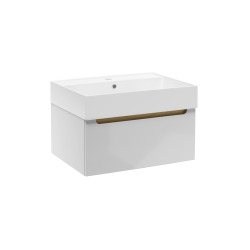 Naturel Meuble de salle de bain avec lavabo Naturel Stilla 60x30x45 cm blanc (STILLAD06007U2)