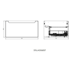 Naturel Meuble de salle de bain avec lavabo Naturel Stilla 60x30x45 cm blanc (STILLAD06007U2)