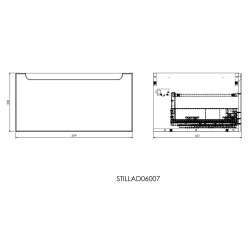 Naturel Meuble de salle de bain STILLA  60x30x45 cm, avec lavabo céramique 61,5x46,5x7 cm, blanc (STILLAD06007U3)