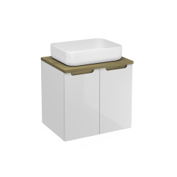 Naturel Meuble de salle de bain sous lavabo Naturel Stilla 60x60x45 cm blanc (STILLAD06033DBK)