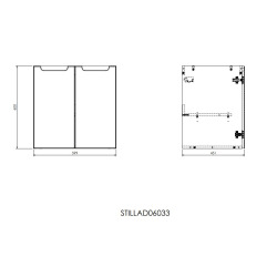 Naturel Meuble de salle de bain avec lavabo Naturel Stilla 60x60x45 cm blanc (STILLAD06033U1)